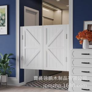 Porte demi-haute en bois massif à double ouverture, pour couloir, porte de séparation intérieure, en bois de rondins, durable, porte simple - Product Image 4