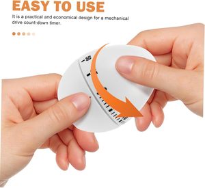 Minuterie de compte à rebours de cuisine blanche portable en forme d'oeuf minuterie de rotation mécanique pour la cuisson manuelle cuisson à la maison friture en plastique - Product Image 5