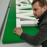 Enseigne LED personnalisée, publicité rétroéclairée, logo de bureau en métal doré, lettres d'enseigne, enseigne LED intérieure et extérieure, enseigne murale 3D LED
