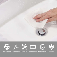 Nuevo Lavabo Moderno de Superficie Sólida con Drenaje Oculto - Salida Invisible, Estilo Minimalista, Fácil de Limpiar para Baño y Hospital