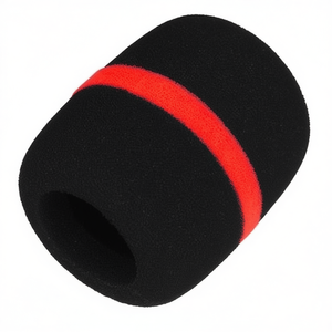 Esponja para Micrófono, Negra con Franja Roja, Tamaño Grande, para Grabación de Audio - Product Image 2