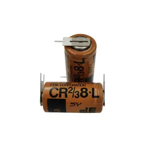 新的原装CR2/3 8.L PLC FDK 3v锂电池，带焊销CR2/38。L