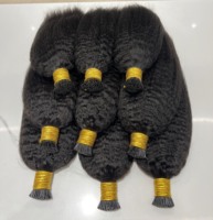 Vente en gros d'extensions de cheveux humains vierges 100% grade 10A Kinky Straight Micro Link I Tip Double extrémités dessinées