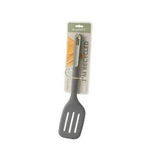 BergHOFF Spatola Forata Leo Grigia in Plastica Riciclata, Riciclabile, Made in Italy, Solo Lavaggio a Mano, Utensile da Cucina - Product Image 1