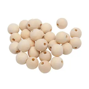 Unfinished Natural Wooden Beads with Hole for DIY Crafts 6mm 8mm 10mm 12mm 14mm 16mm 20mm Wood Bead for Garland and Decorations