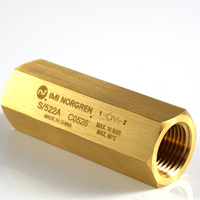 Vanne de retenue pneumatique en laiton (CW617N) 1/2 G1/2 S/522A IMI NORGREN, pression max. 16 bars, joint en PTFE, pour machine de soufflage par étirage