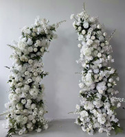 Arche florale blanche en corne PPS en promotion pour événements de mariage, toile de fond de scène, décoration florale artificielle en corne