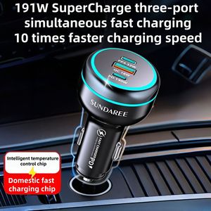 Nouveau <span class=keywords><strong>chargeur</strong></span> de <span class=keywords><strong>voiture</strong></span> transfrontalier 191W haute puissance Type-C allume-cigare QC3.0 Super Charge Rapide OLIVER Vente en gros usine - Product Image 5