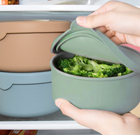 Boîte à lunch portable en silicone rose de qualité alimentaire pour enfants, réutilisable, anti-fuite, écologique, compatible micro-ondes, prix usine