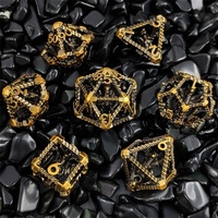 Ensemble de dés métalliques polyédriques à 7 pièces avec effet de sang d'Halloween pour Dungeons and Dragons