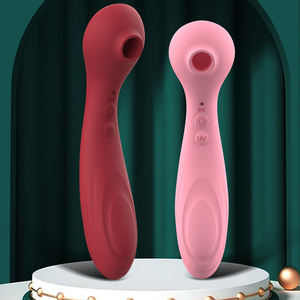 Masajeador de estimulación dual con función de succión USB recargable cuerpo seguro diseño de silicona vibromasseur de alta calidad - Product Image 2