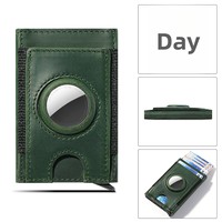 Dompet Pintar Kulit Crazy Horse Mewah dengan Slot AirTag, Tempat Kartu Otomatis Pop-up, Hadiah Bisnis Eksekutif