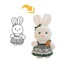 Fabricant de jouets en peluche personnalisés OEM ODM, poupée lapin en peluche douce, design personnalisé à partir du dessin du client pour cadeau d'enfant