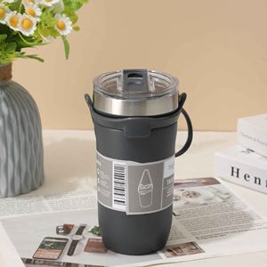 Stainless Steel Vacuum Insulated Tumbler Double Wall Silicone Sleeve Travel <b>Mug</b> Minimalist Design 6-12 Hours <b>Thermal</b> 550/710ml - Product Image 1