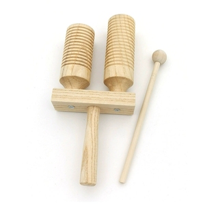 3 Tone <b>Wooden</b> <b>Blocks</b> with Handle and Mallet Percussion Instrument For Kids Musical Education - Product Image 2