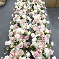 Chemin de table en soie artificielle de haute qualité, rose blanche moderne et luxueuse, décoration de table, centre de table de mariage