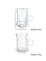 Ensemble de tasses à café en verre transparent avec soucoupes et poignées, idéal pour l'espresso, le latte et la vaisselle de table pour la maison ou le café – Vente chaude