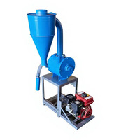 Broyeur de maïs et de blé, moulin à farine, machine à moudre les céréales à moteur essence, broyeur d'aliments pour animaux à aspiration automatique