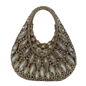 Women Stylish Top Handle Clutch <b>Purse</b> Dazzling Rhinestones Diamond Evening Bag Polished Crystals Handbag - Product Image 2