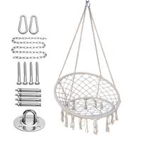 Balançoire en macramé à longue corde, balançoire de Patio