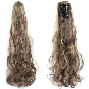 Extensiones de Cabello Sintético con Clip de Garra Estilo Europeo Americano, Cola de Caballo Larga y Rizada, Color Personalizable - Product Image 3
