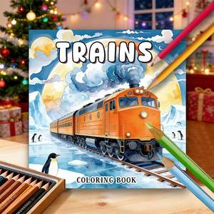 Libro de Colorear Creativo de Trenes para Adultos, <span class=keywords><strong>Libros</strong></span> de Colorear Personalizados para Artistas, Papelería, Relajación Corporal y Mental, Libro con Logotipo Personalizado - Product Image 4