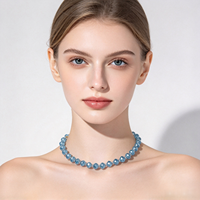 Collier de perles en pierre naturelle de style chinois rétro, en acier inoxydable, design coloré en cristal, fait main, bijoux de haute qualité