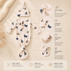 Saco de Dormir para Bebé Recién Nacido, 100% Algodón, con Estampado de Mariposas, Tamaño Personalizado, Anti-sobresalto, de Fábrica - Product Image 3