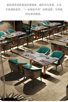 Set Meja Kursi Restoran Stainless Steel Slab Batu Ramah Lingkungan Tahan Lama OEM/ODM Langsung dari Pabrik Modern untuk Kafe/Bar/Hotel