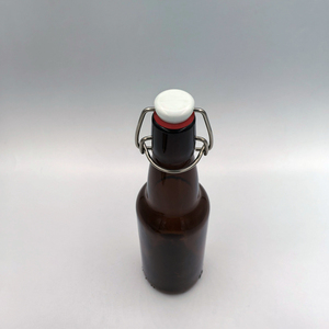 Bouteille en verre ambré vide de 330 ml 300 g, forme ronde, avec bouchon mécanique, prix de gros <span class=keywords><strong>moins</strong></span> <span class=keywords><strong>cher</strong></span>, fournisseur d'usine - Product Image 2