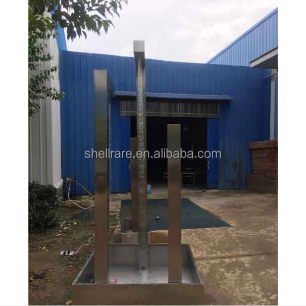 Garden metal waterfall with rain curtain customized corten steel water feature outdoor