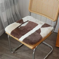 Échantillon de support pour la vente en gros : Coussin de siège carré personnalisé en peau de mouton véritable et naturelle, en fourrure de mouton, directement de l'usine
