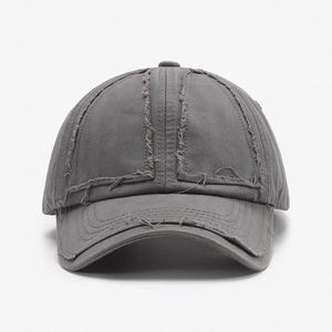 Utility Style Distressed Cotton <b>Rugged</b> Wholesale Manufacturer Custom Logo Retro Cap Adjustable Workwear Inspired Ripped Caps - Product Image 1