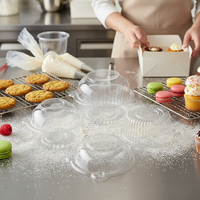 Boîte en plastique transparente jetable pour gâteaux, emballage transparent pour desserts, conteneur en plastique pour desserts