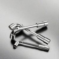 Clé à douille métrique en acier inoxydable de qualité industrielle, type L, 8 mm, à double tête et perforation de tuyau, avec embout coudé