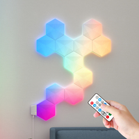 CL Lighting Proveedor de comercio electrónico Lámpara de pared extraíble inteligente creativa Quantum Modular Hexágono Geometría Empalme LED blanco Noche