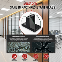 Mur double vitrage modulaire de 108 mm avec persiennes intégrées pour les bâtiments bancaires et de bureaux et les espaces de design intérieur commercial