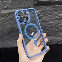 Étui de téléphone portable PC magnétique simple de luxe haut de gamme pour iPhone 15 Pro Max 14 et 16 avec lentille en métal et sensation haut de gamme