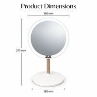 Nouvelle Arrivée Miroir de Maquillage LED de Bureau, Rotation à 360°, Luminosité Réglable, Miroir de Beauté Magnétique à Billes pour Chambre et Coiffeuse