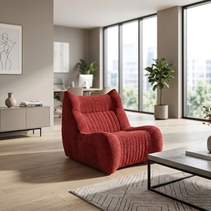 Sillón Sofá Minimalista Moderno, Diseño de Oruga de Chenilla, para Sala de Estar, Dormitorio, Balcón, Asiento Reclinable - Product Image 6