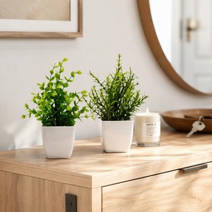 Plantes artificielles en pot, <span class=keywords><strong>fleurs</strong></span> artificielles Shimmer Star dans un pot blanc pour la décoration de la maison, <span class=keywords><strong>du</strong></span> bureau, de la table, style minimaliste - Product Image 5