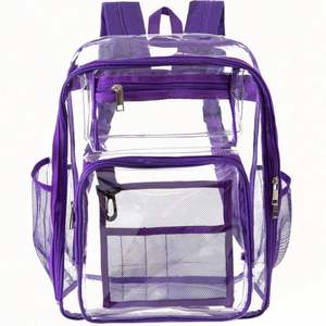 Mochila transparente de PVC personalizada con logotipo, mochila unisex impermeable de gran capacidad al por mayor - Product Image 2