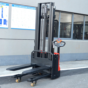 Chariot élévateur à fourche portatif pour piétons, 1,2 tonne, double levage, hauteur de levage 3000 mm, batterie au plomb-acide, électrique avec ouvertures latérales - Product Image 5