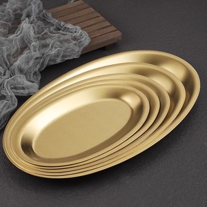 Bandeja de <span class=keywords><strong>Metal</strong></span> para Asar, Bandeja Ovalada de Acero Inoxidable para Servir Alimentos en el Comedor - Product Image 4