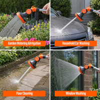 Pistolet d'arrosage de jardin avec extension, 6 modes de pulvérisation, 180° °   Pistolet à eau robuste ergonomique avec tête pivotante et tige en aluminium