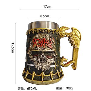 Taza de esqueleto de Halloween, tazas únicas creativas, <span class=keywords><strong>cerveza</strong></span> de acero inoxidable, café, resina, calaveras 3D, taza de águila calva, <span class=keywords><strong>cerveza</strong></span> - Product Image 2