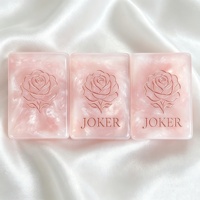 Jeu de Mahjong en Résine Rose Pêche – Tuiles Sculptées de Qualité Supérieure – Jeu de Société pour Divertissement et Fêtes