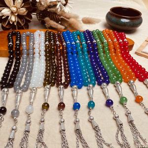33 Pcs 10mm 이슬람기도 비즈 이슬람 Tasbih Misbaha 크리스탈 클리어 Dhikr 묵주 매일기도 Tasbeeh 무슬림 남성을위한 여성 - Product Image 3