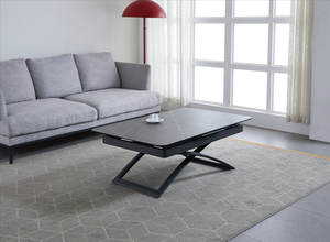 <span class=keywords><strong>Table</strong></span> à manger moderne élégante en bois extensible en céramique petite hauteur réglable résistant aux rayures 6 places cuisine à domicile - Product Image 6