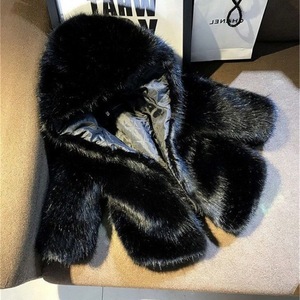 Cappotti Invernali Spessi e Caldi in Ecopelliccia <span class=keywords><strong>Nera</strong></span> per Bambine, Cappotto con Cappuccio in Ecopelliccia Grigio per Ragazze e Signore - Product Image 5